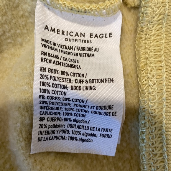 Women’s American eagle cropped yellow-green zip up sweater. - Picture 3 of 3